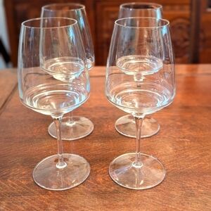 Vintage 2008 Mikasa Ripple (4) Wine Goblet/Glasses - 22oz